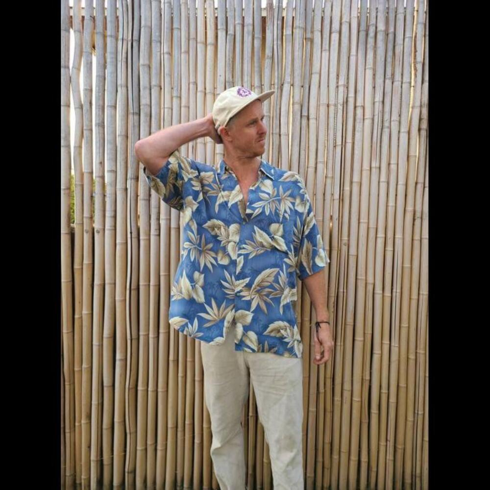 Vintage Mens Party Button 90s relaxed button down up Floral